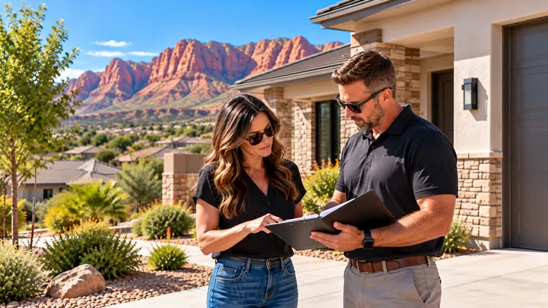 St. George Utah rental property owner reviewing landlord tenant documents