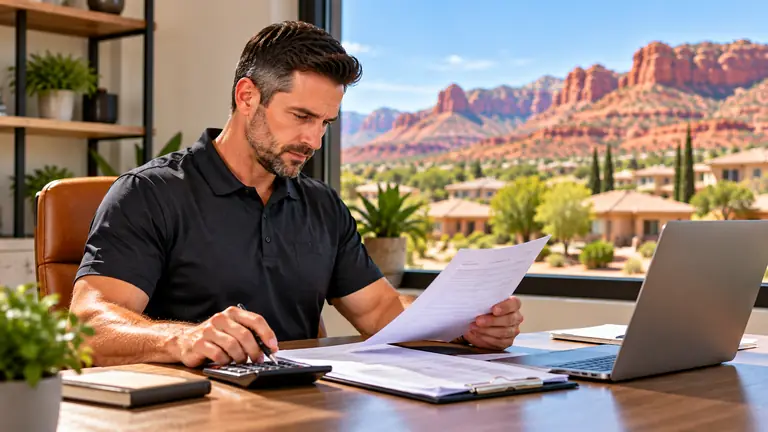 Utah Late Fee Laws for St. George Landlords Property manager reviewing rent payment and late fee documents in St. George Utah